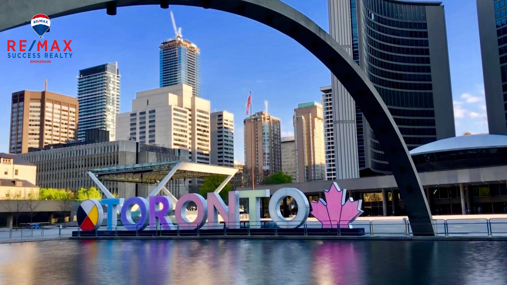 Sign of Toronto with the city in the backround